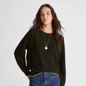 Madewell Merino Wool Pullover Sweater (Olive & Oat)